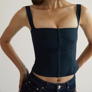 Orseund Iris Navy Minimal Bustier Top